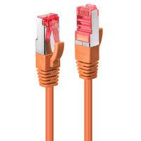 LINDY 47809 RJ45 Netzwerkkabel, Patchkabel CAT 6 S/FTP 2.00 m Orange mit Rastnasenschutz 1 St.