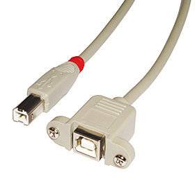 LINDY USB-Kabel USB 2.0 USB-B Stecker, USB-B Buchse 0.50 m Grau 31800