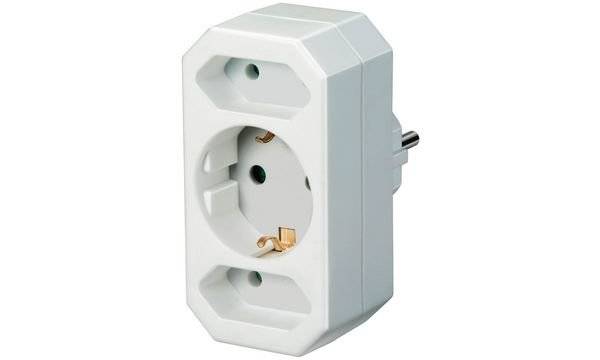 brennenstuhl Adapterstecker, Euro- und Schutzkontakt, weiß (11270631)