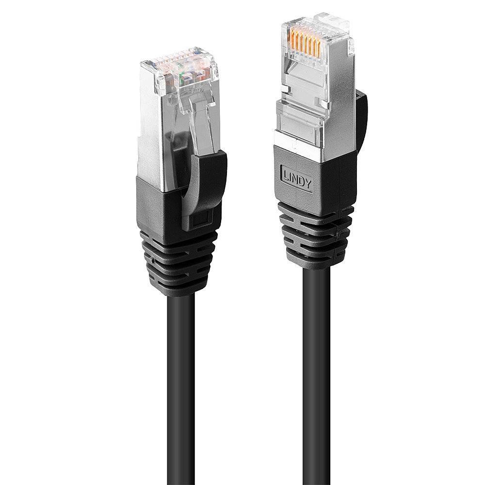 LINDY 45604 RJ45 Netzwerkkabel, Patchkabel CAT 6 S/FTP 3.00 m Schwarz mit Rastnasenschutz 1 St.