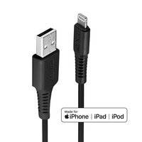LINDY USB-Kabel USB 2.0 Apple Lightning Stecker, USB-A Stecker 0.50 m Schwarz 31319