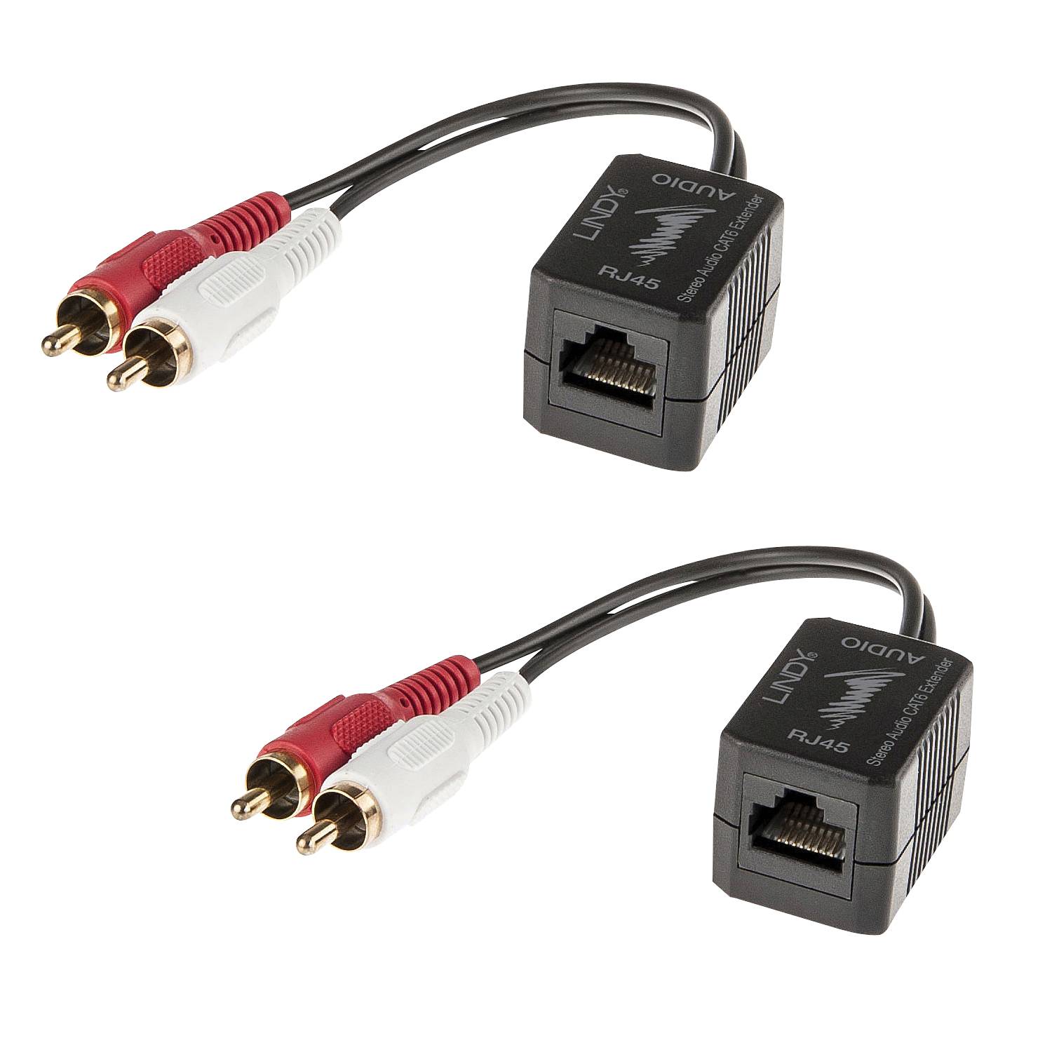 LINDY Stereo Audio Extender Cat.5/6 100m Cinch Audio Extender über Netzwerkkabel RJ45 100m