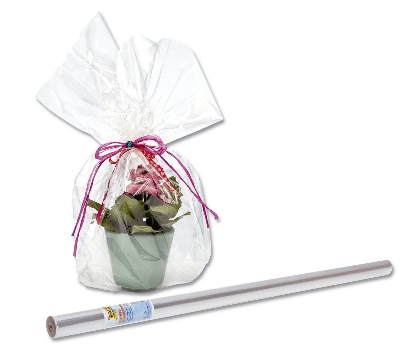 Folia Blumenfolie/Geschenkfolie - 75 cm x 10 m, glasklar