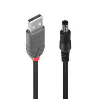 LINDY USB-Stromkabel USB 2.0 USB-A Stecker, DC Stecker 5,5mm 1.50m Schwarz 70268