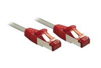 LINDY 47843 RJ45 Netzwerkkabel, Patchkabel CAT 6 S/FTP 15.00m Grau mit Rastnasenschutz 1St.