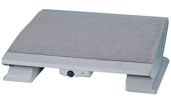 Maul 9025085 M9025085 Fußstütze (B x T) 450 mm x 390 mm ergonomisch, höhenverstellbar, beheizbar, mit Teppich-Belag Grau