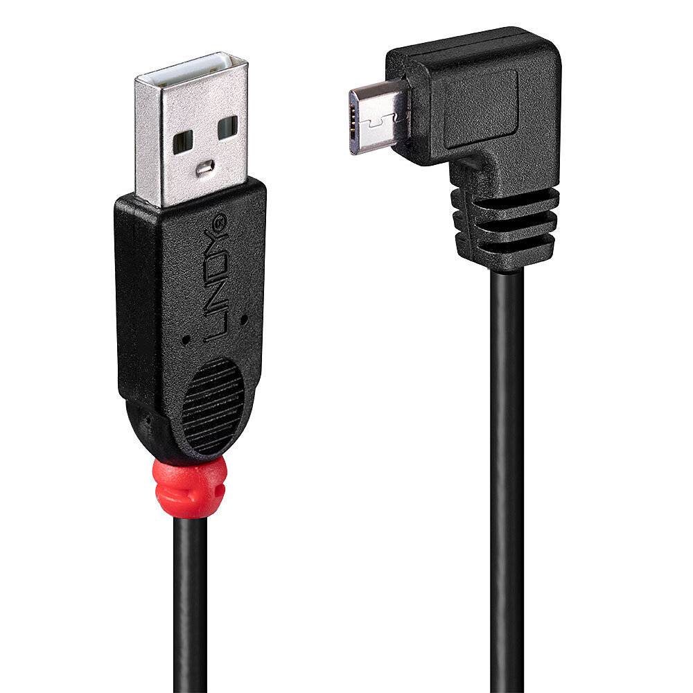 LINDY USB-Kabel USB 2.0 USB-A Stecker, USB-Micro-B Stecker 0.50 m Schwarz 31975