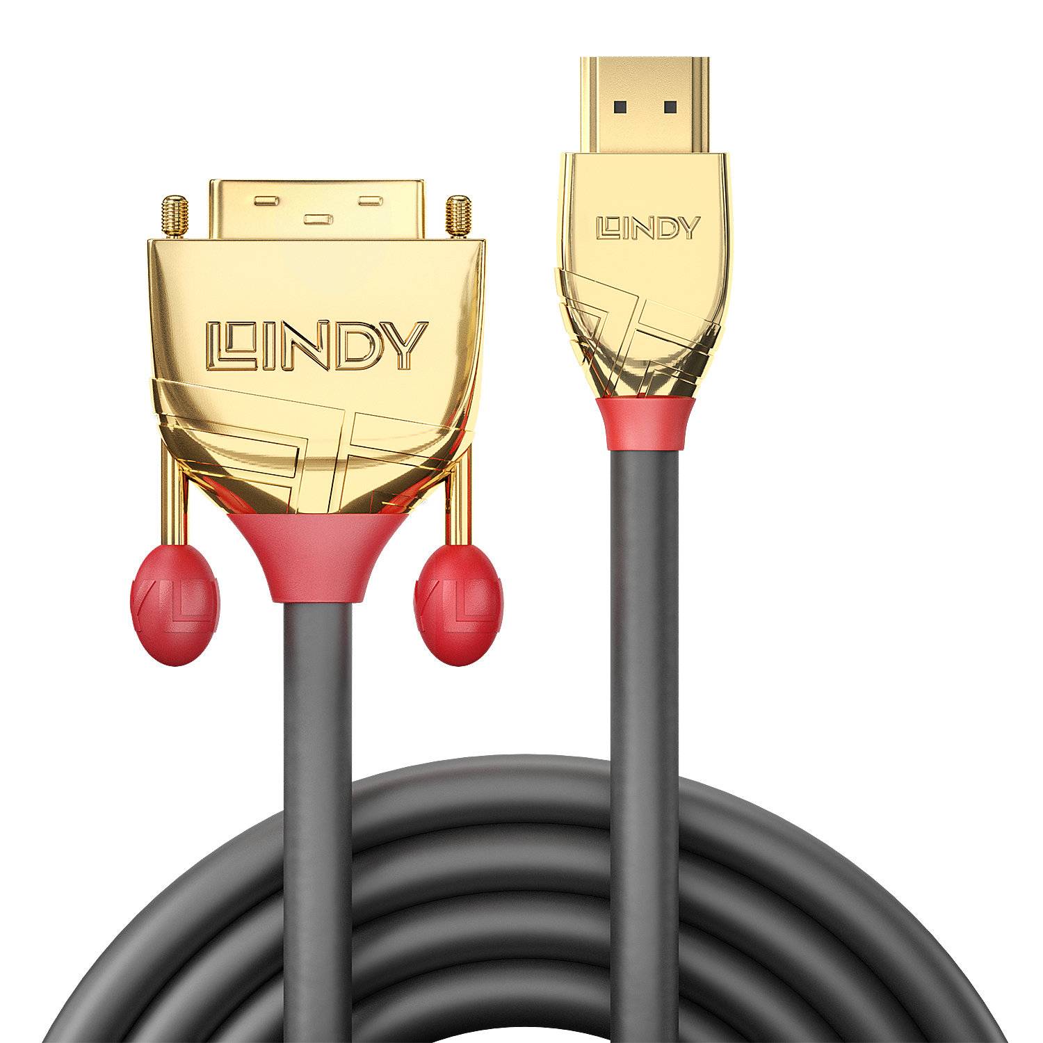 LINDY HDMI / DVI Adapterkabel HDMI-A Stecker, DVI-D 18+1pol. Stecker 0.50 m Grau 36193 HDMI-Kabel