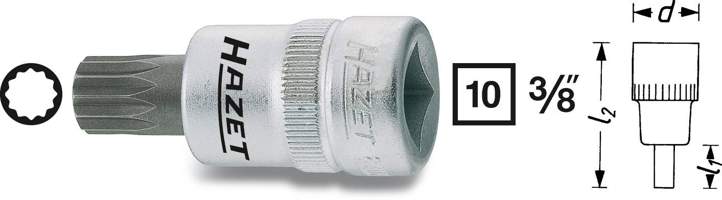Hazet Steckschlüssel-Bit-Einsatz 3/8" (10 mm) 8808-10