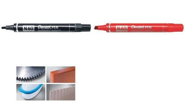 Pentel Permanent-Marker N60, rot, Keilspitze