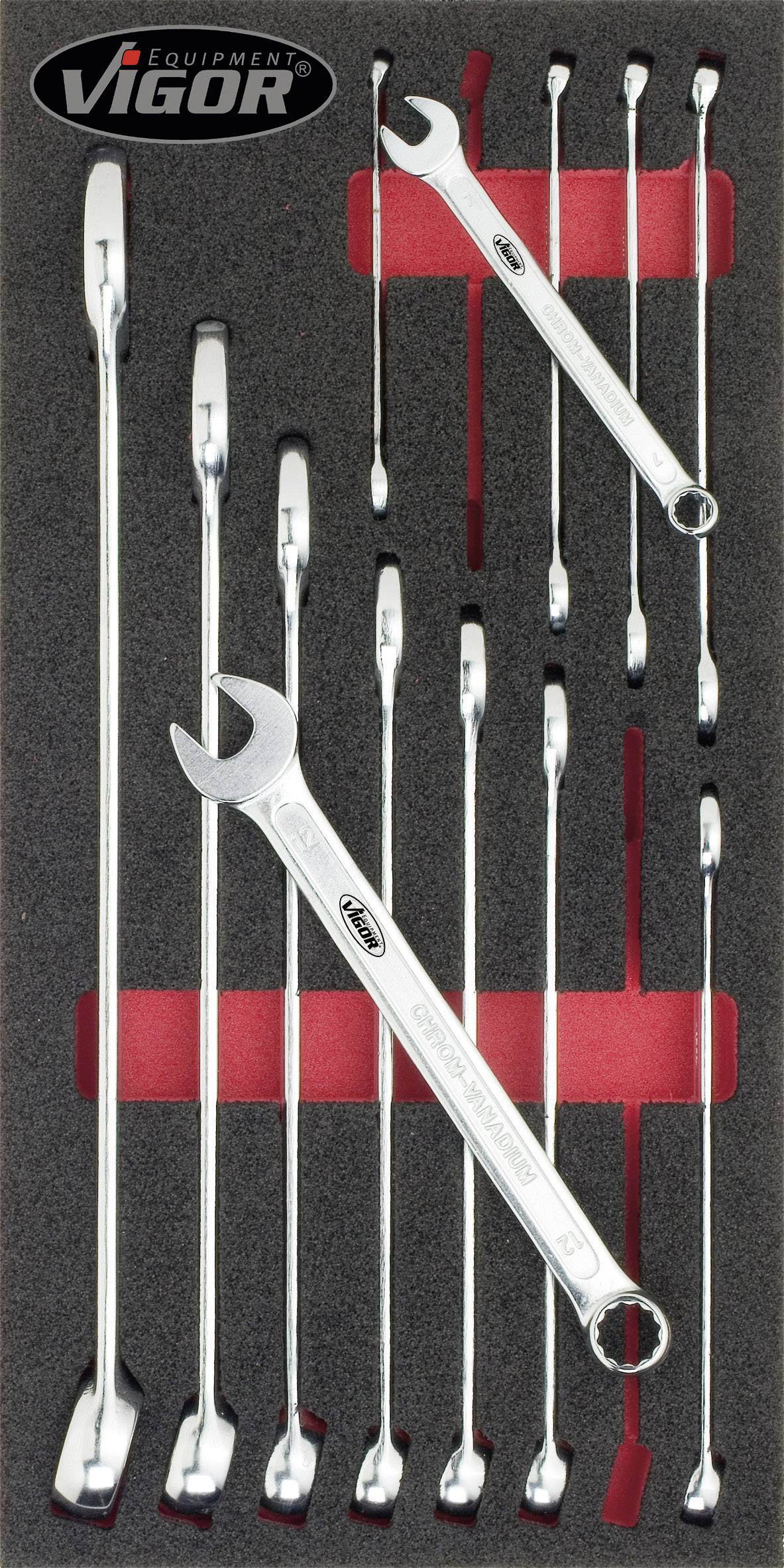 Vigor V1662 Ring-Maulschlüssel-Satz 15teilig 6 - 22 mm