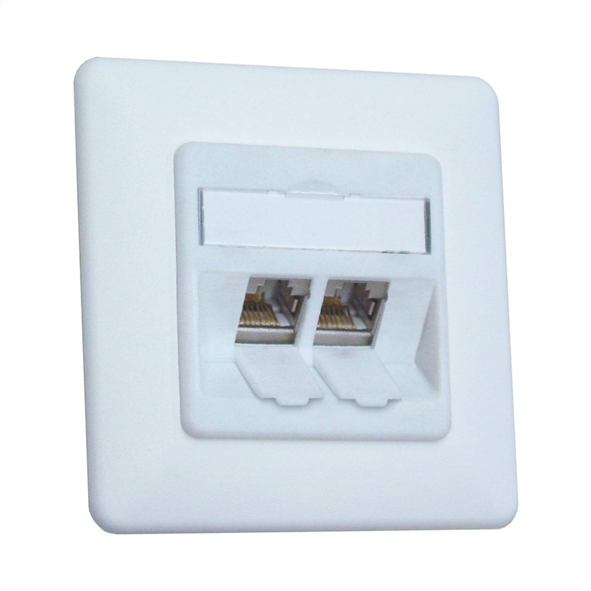 BTR Dose UP/2 perlweiss E-DAT Modul 2 Ports, Kat.6 (Class E)