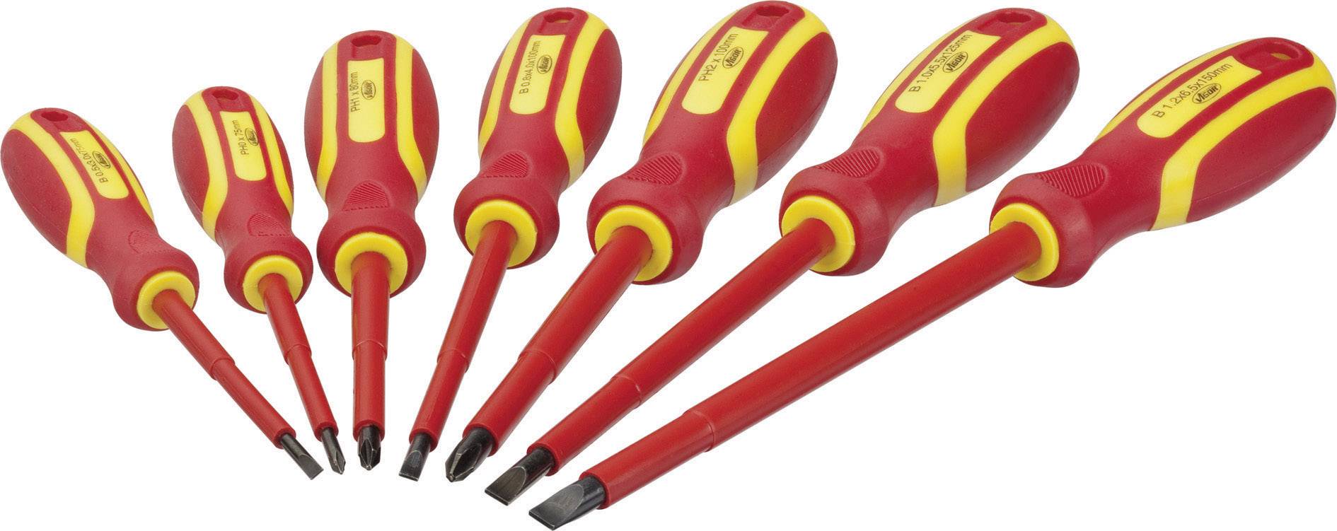 Vigor VDE Schraubendreher-Set 7teilig Schlitz, Kreuzschlitz Phillips