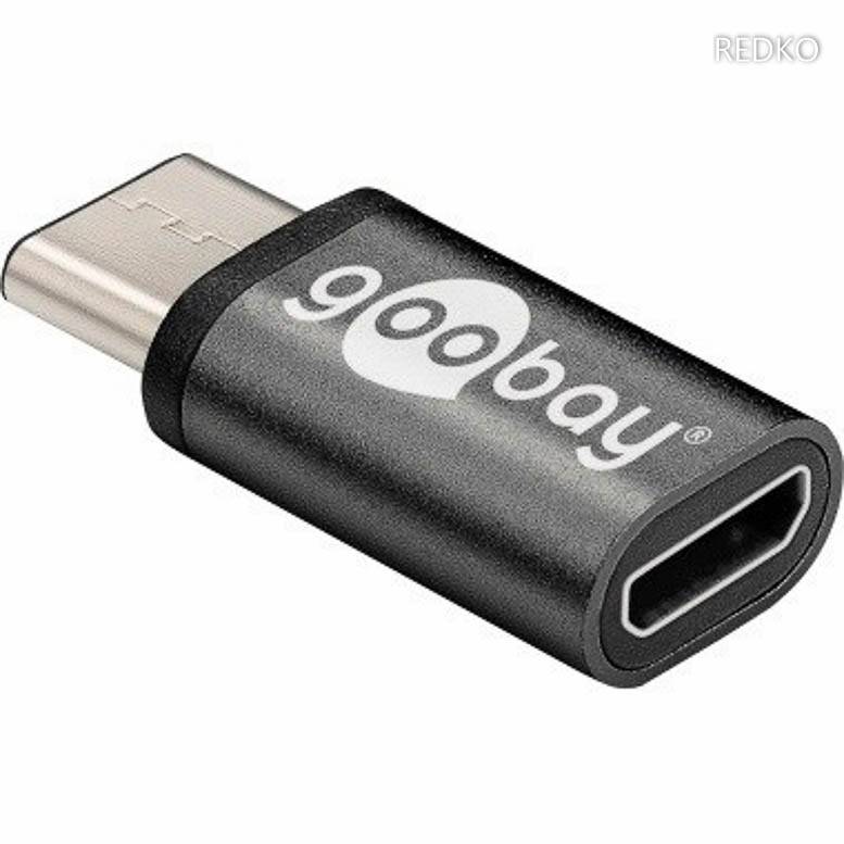 Goobay USB 2.0 Adapter [1x USB-C® Stecker - 1x USB 2.0 Buchse Micro-B] Adapter 0.00 m