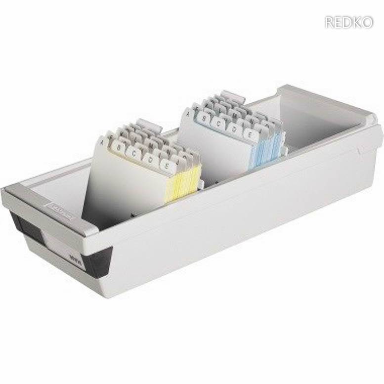 HAN Karteikasten 957-11 DIN A7 quer max. 1300Karten PS lichtgrau