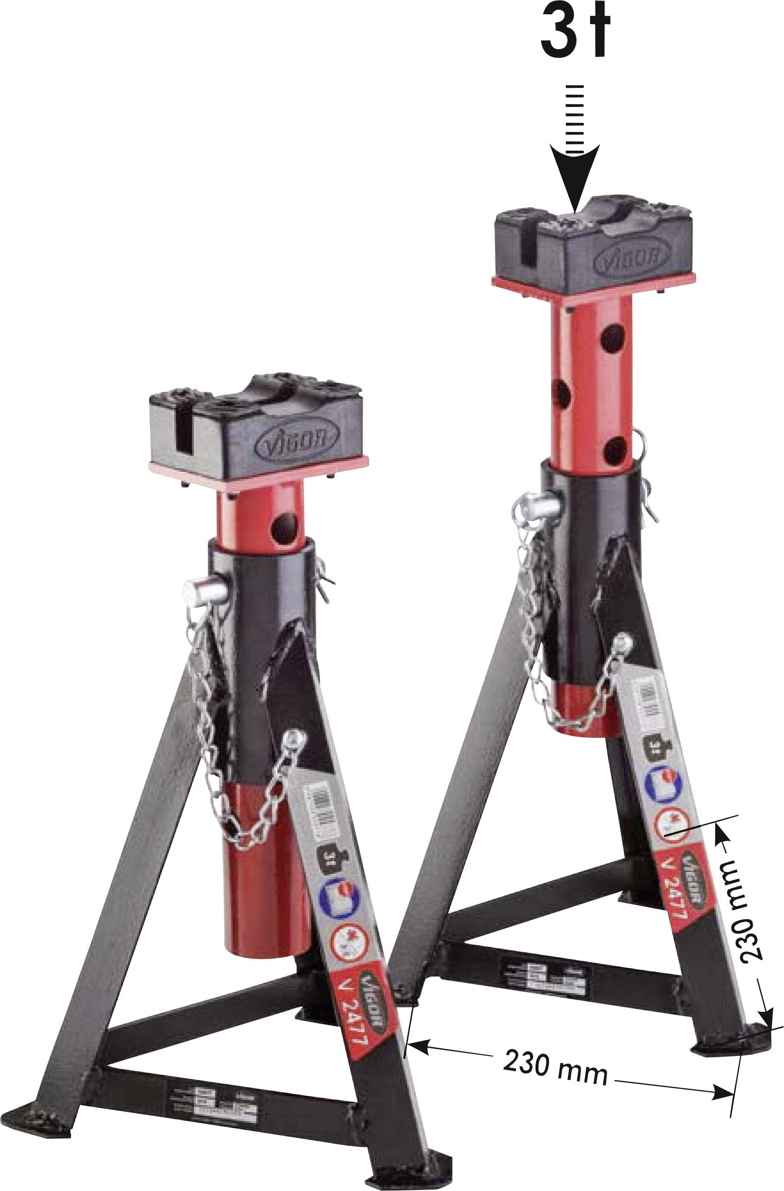 Vigor Unterstellbock 3 t Arbeitshöhe: 29.5 - 46.5cm