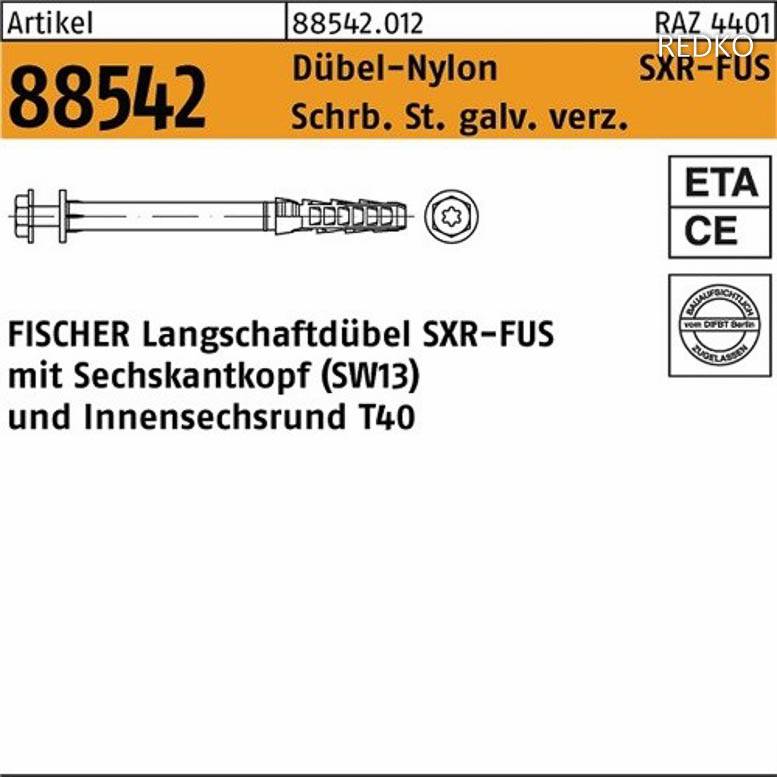 Rahmendübel ART 88542 FISCHER SXR 10x12 / 0 FUS S