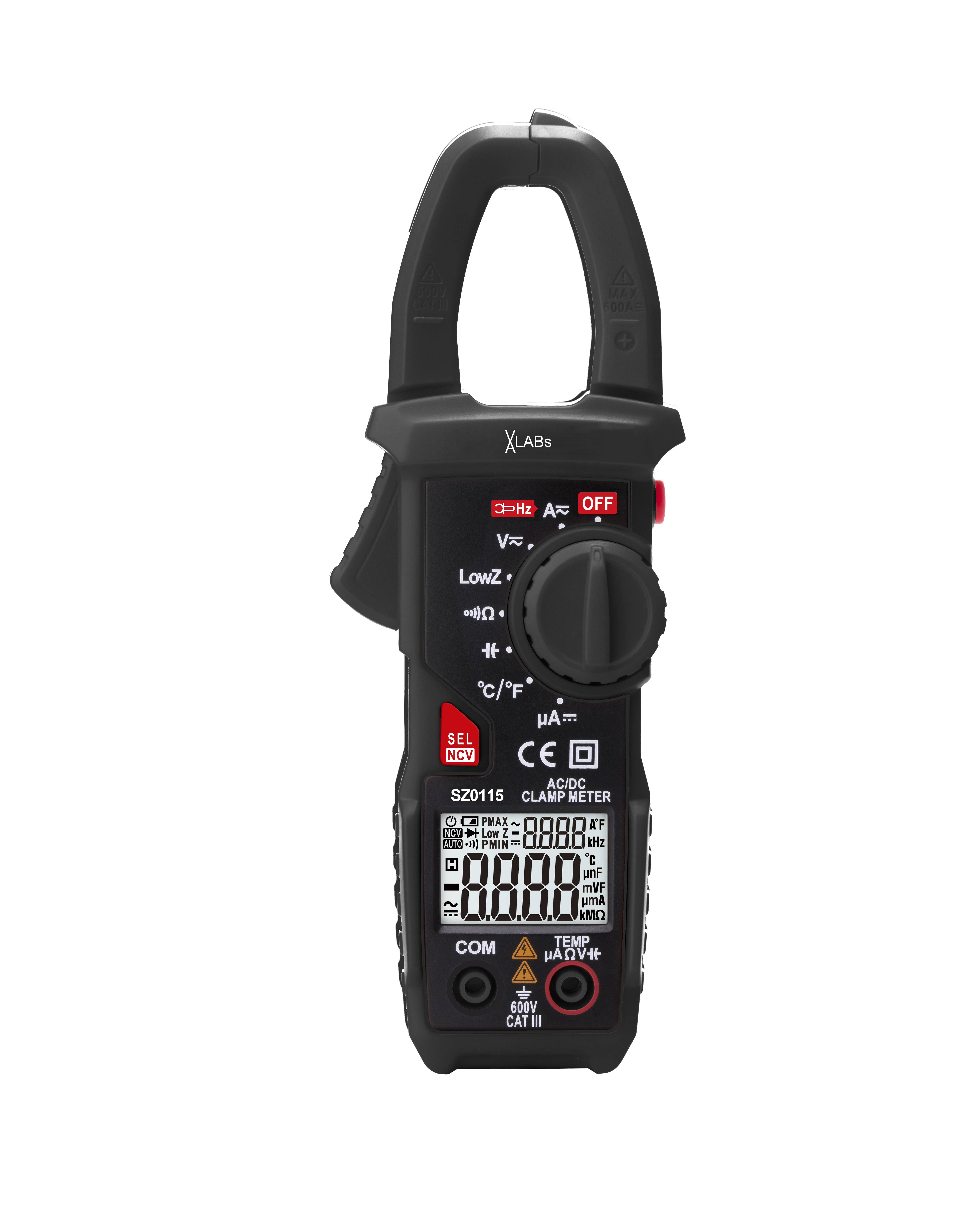 Stromzange, digital, AC/DC, Zangenmessgerät bis 600 A