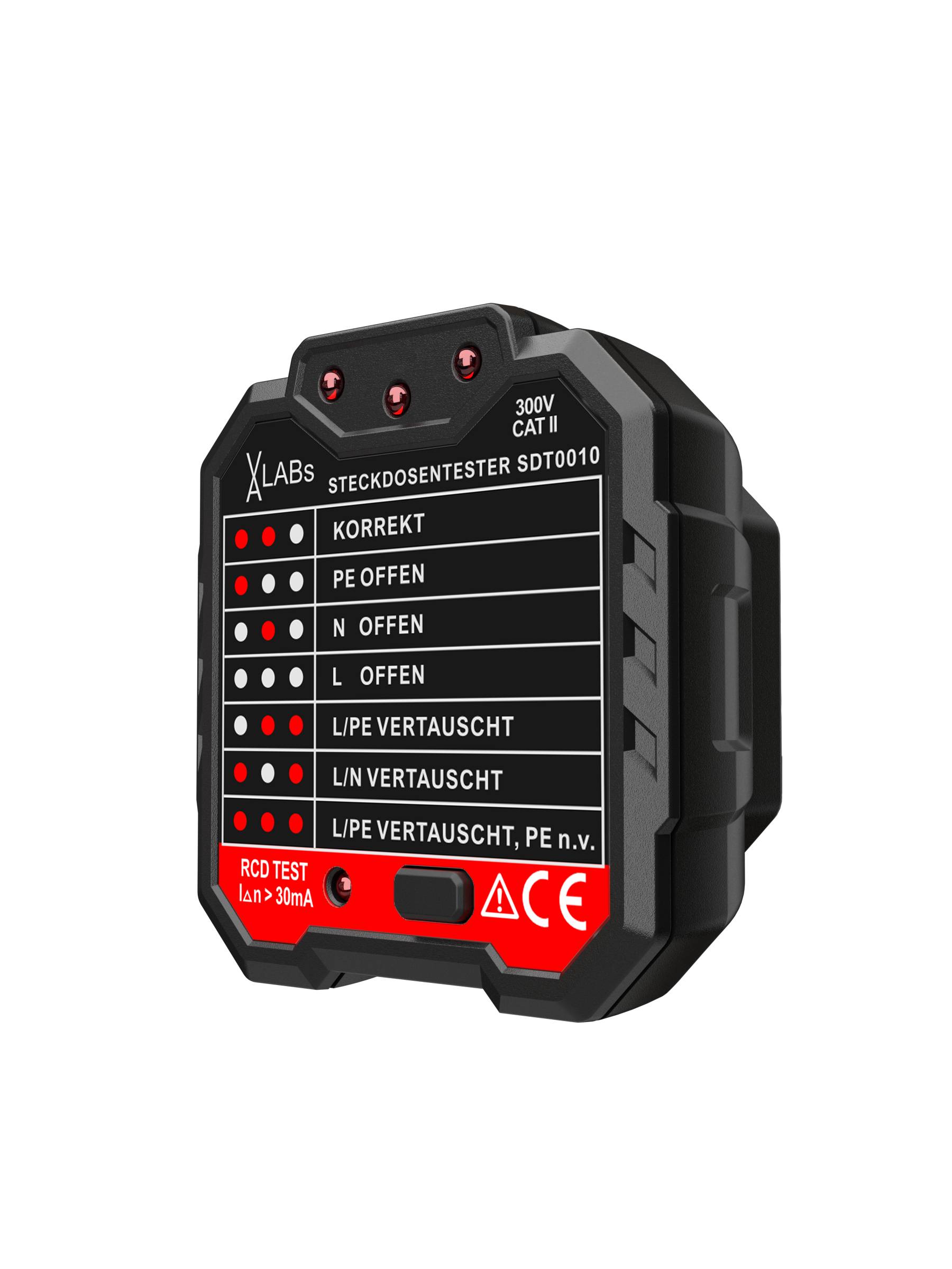 Steckdosentester mit RCD-Prüfung, FI-Test