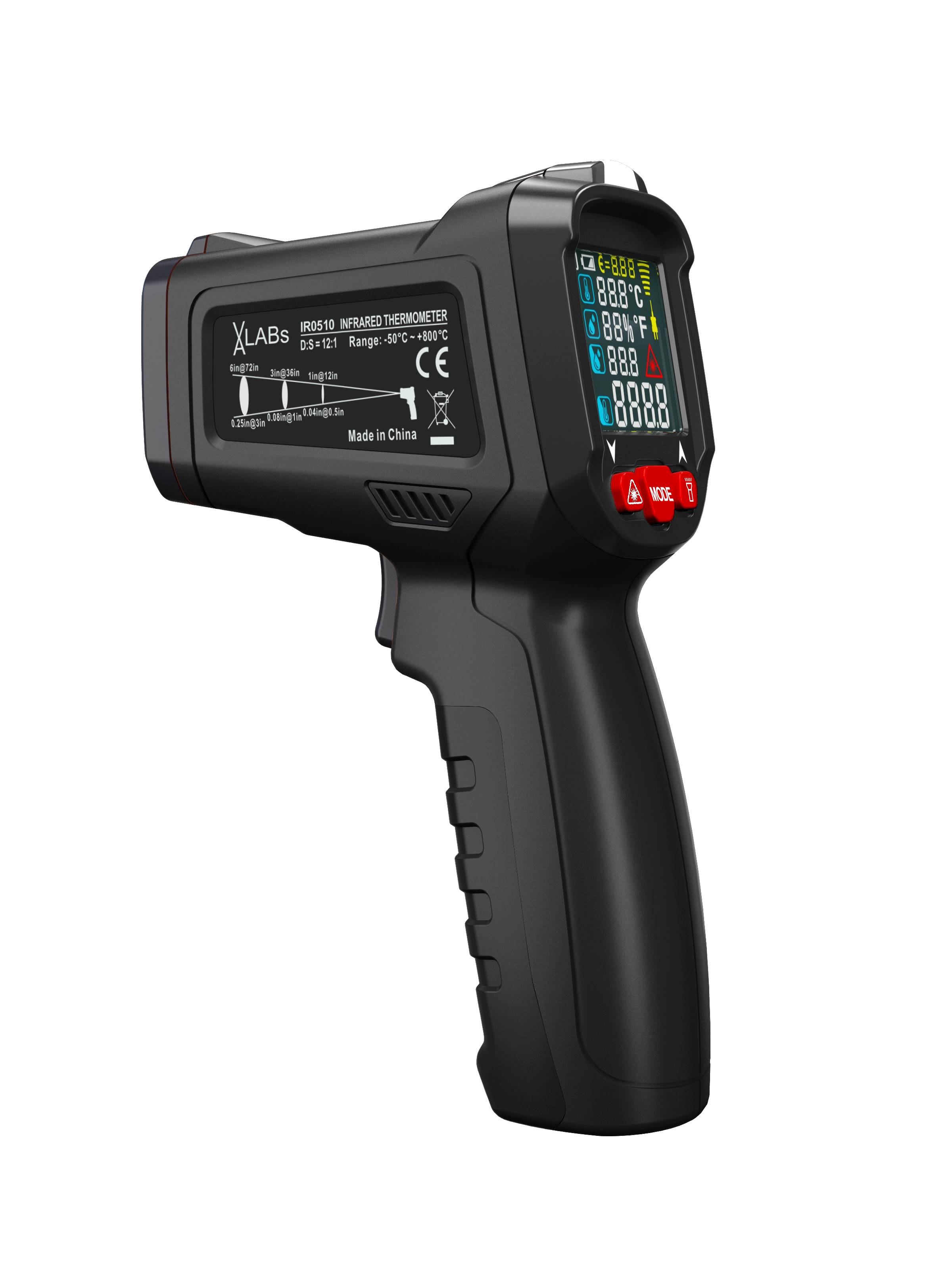 Infrarot-Thermometer 5-in-1, -50 bis +800 °C