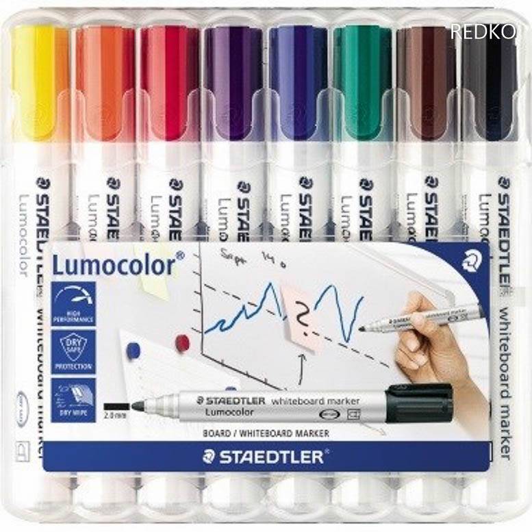 STAEDTLER Whiteboardmarker Lumocolor 351 WP8 2mm sort. 8St.