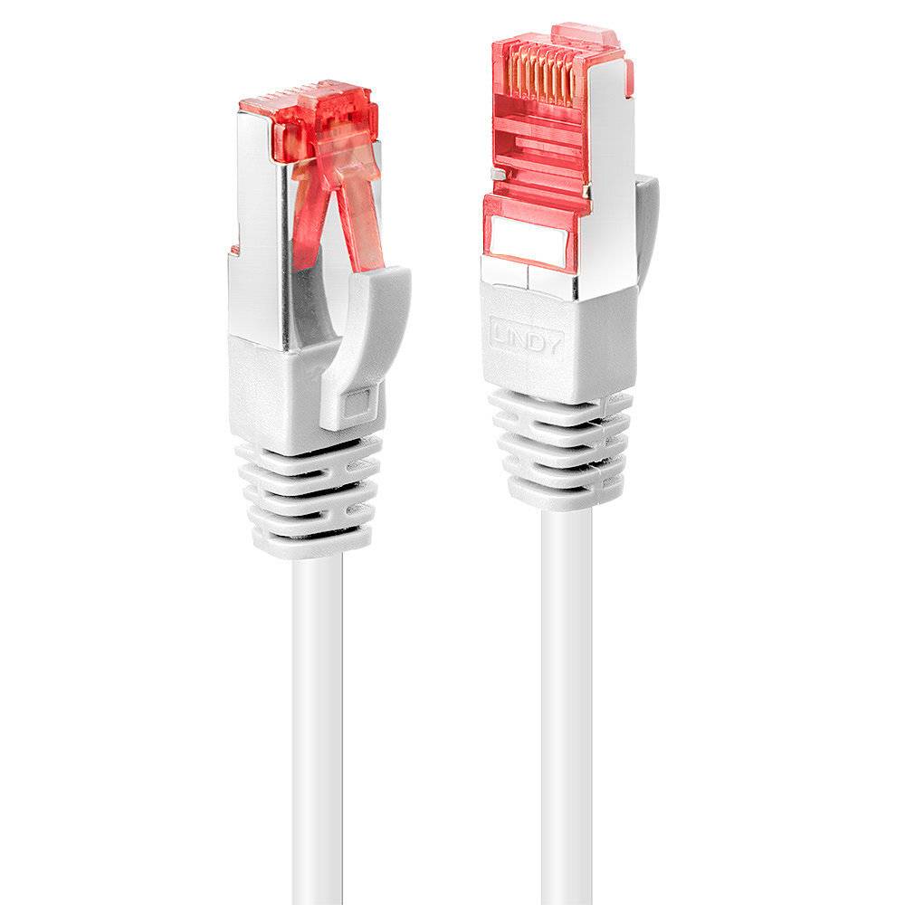 LINDY 47801 RJ45 Netzwerkkabel, Patchkabel CAT 6 S/FTP 30.00 m Weiß mit Rastnasenschutz 1 St.