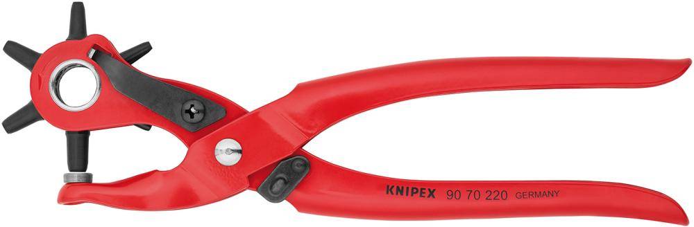 Knipex 90 70 220 Revolverlochzange 2 mm, 2.5 mm, 3 mm, 3.5 mm, 4 mm, 5mm 220mm 1St.