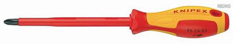 Knipex Knipex-Werk 98 24 02 VDE Kreuzschlitz-Schraubendreher PH 2 Klingenlänge: 100 mm DIN EN 60900