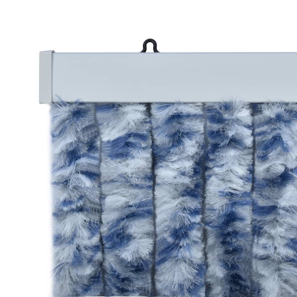 Insektenschutz-Vorhang Blau Weiß Silbern 100x220cm Chenille