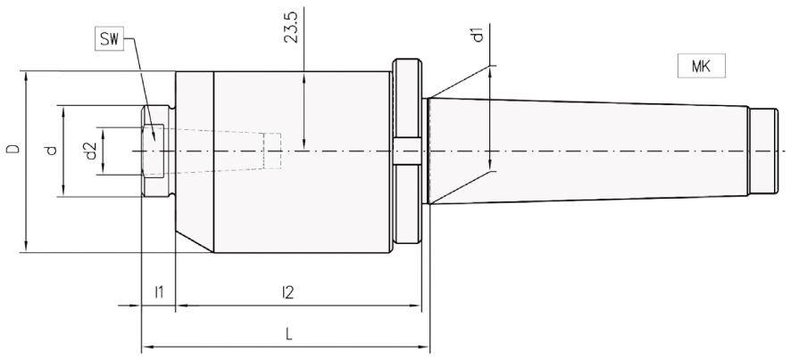 Drehbankspitze für CNC Hochleistung mitlaufend MK3 schlank CONZELLA