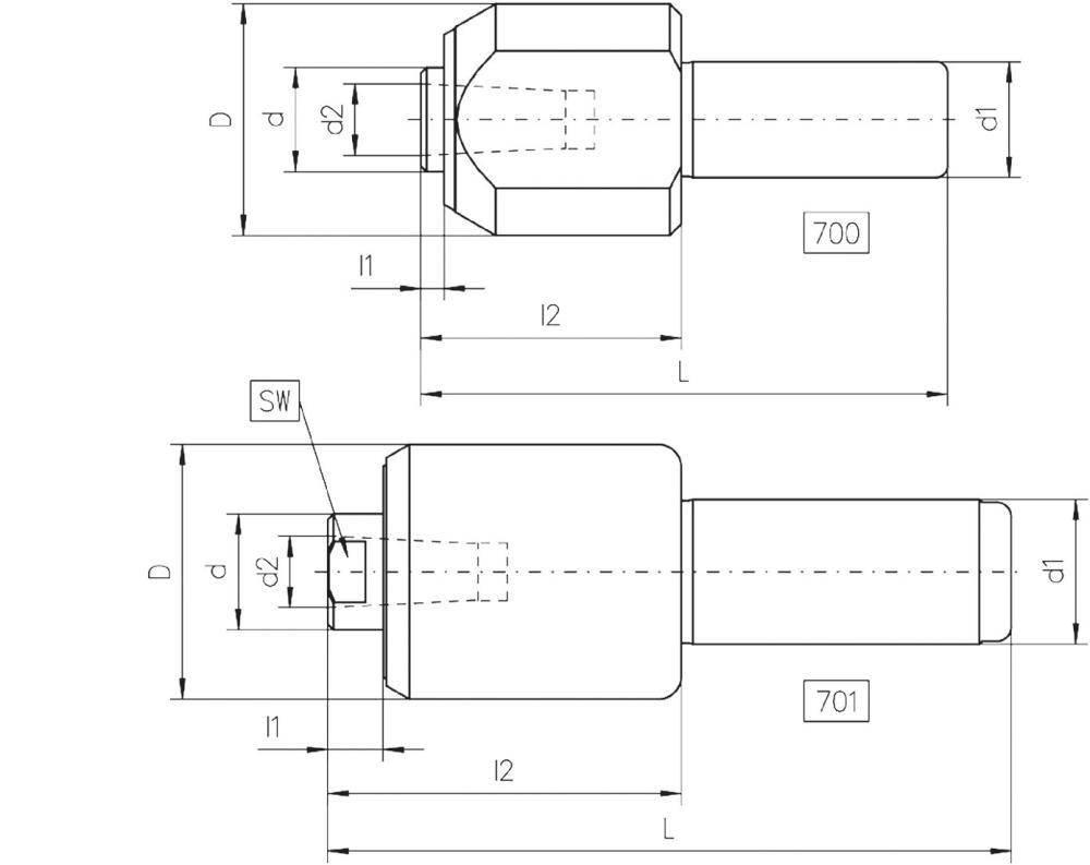 Drehbankspitze mitlaufend701 D20 Körner gefedert zylindrisch 20mm CONZELLA