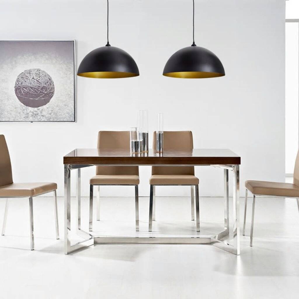 Deckenleuchte 2 Stk. Höhenverstellbar Halbkugelförmig Schwarz