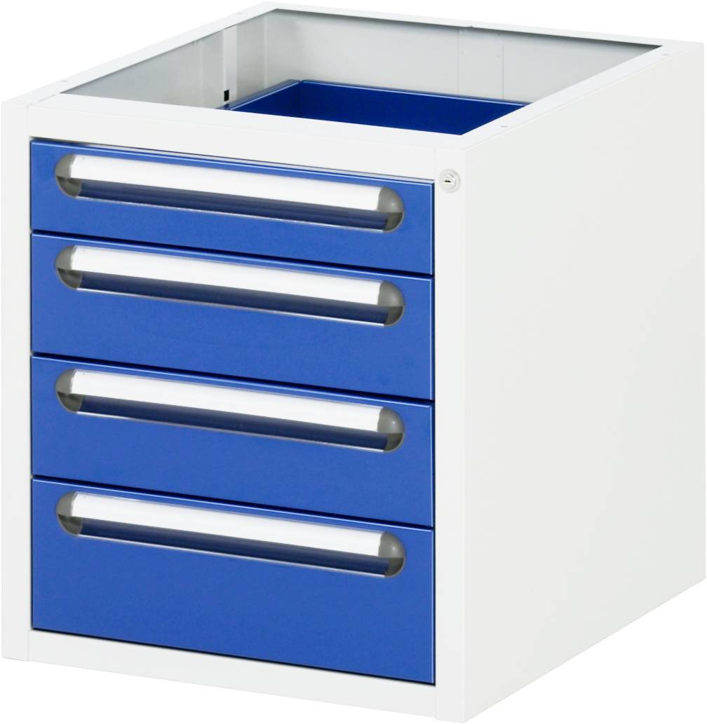 RAU Unterbaucontainer 480x600x545mm 4xSchublade l.gr/e.bl