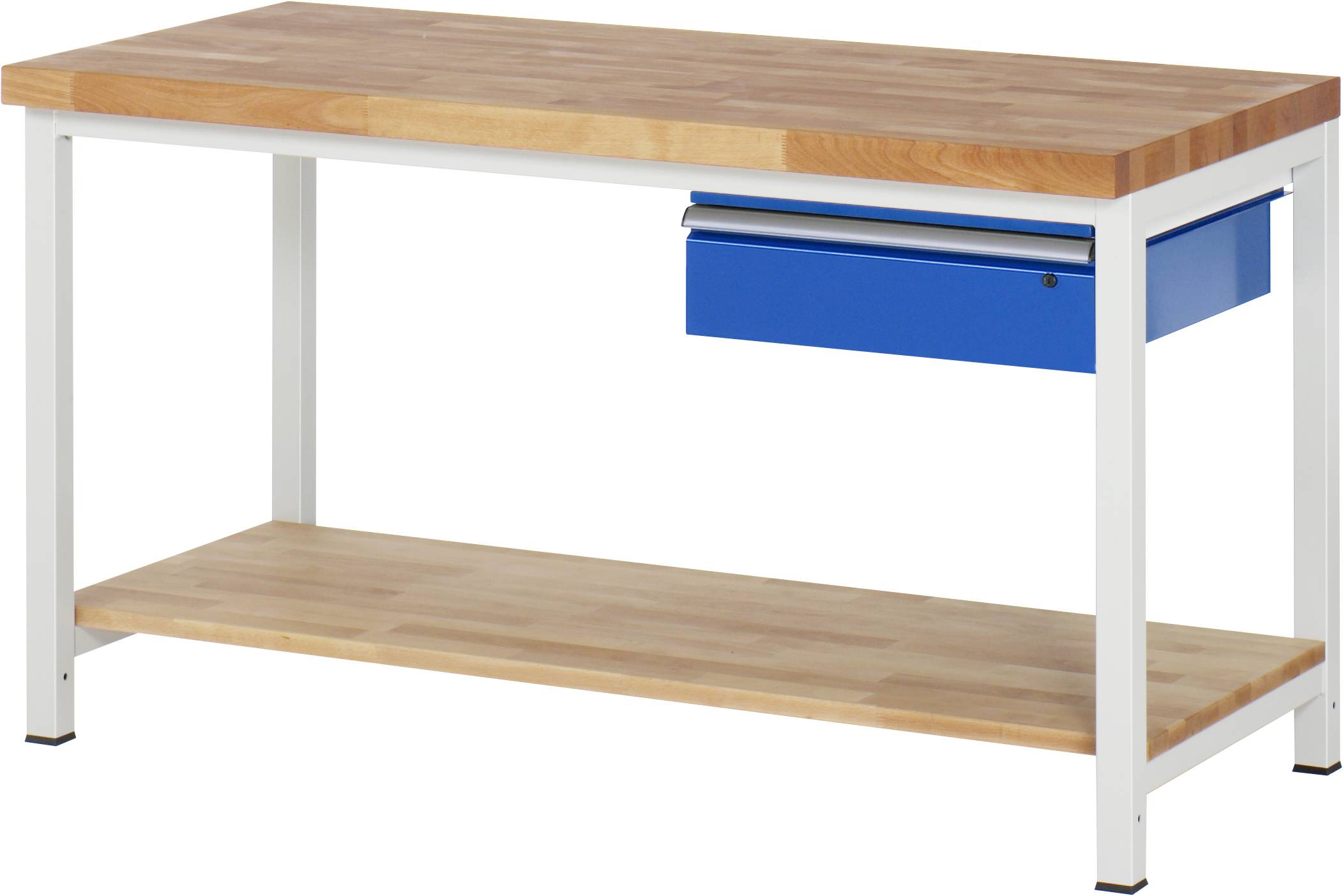 RAU Werkbank 1500x700x840-1040mm 1xSchublade-TA l.gr/e.bl