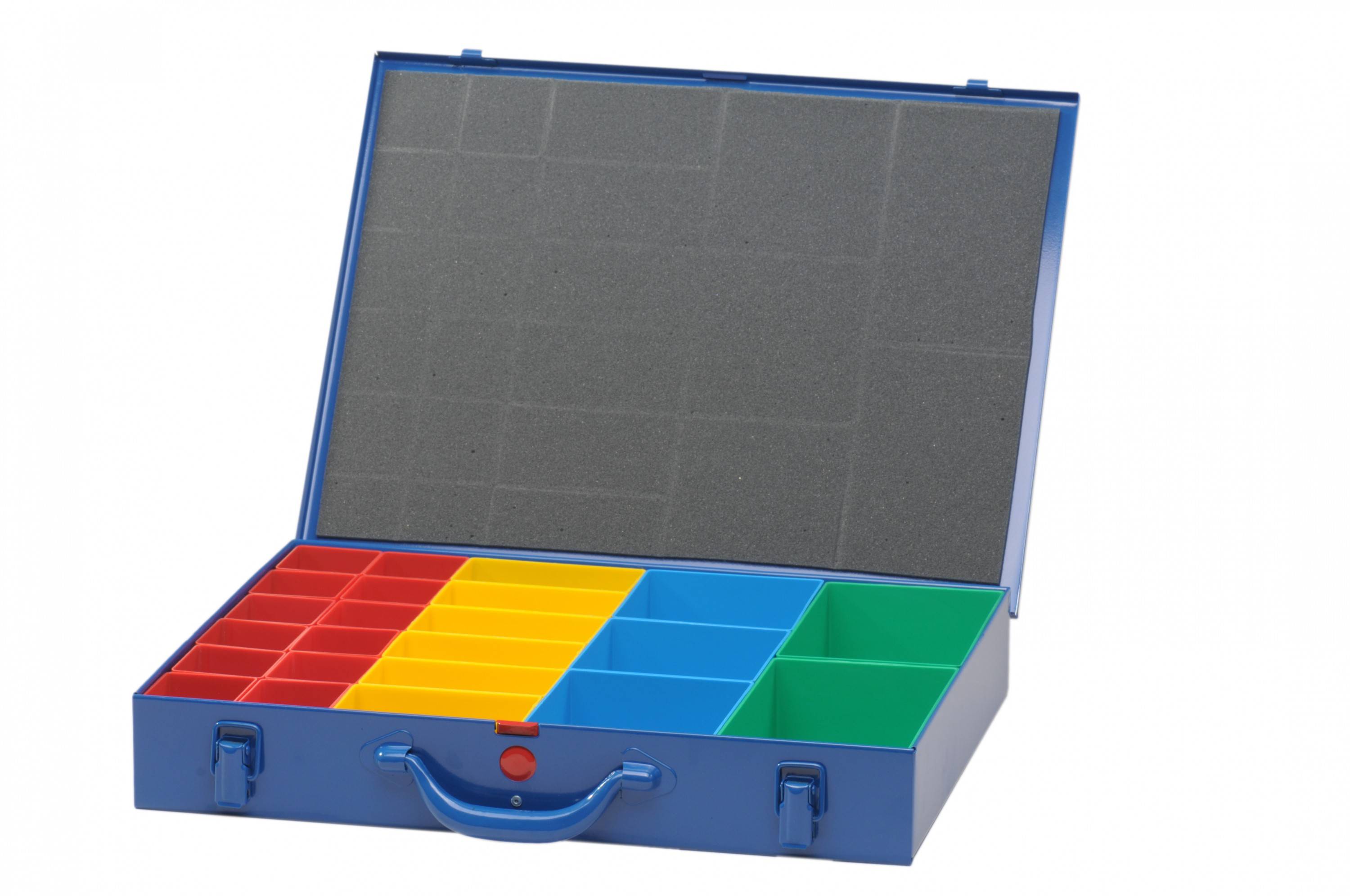 HÜNERSDORFF 620800 Metall-Kleinteile-Koffer 23 Einsatzboxen 330x440x66 mm, dunke