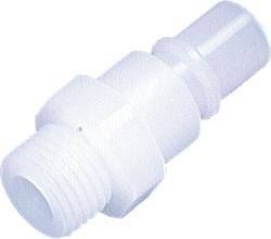Stecker Schnellkupplung, Rückschlagventil - DN 7,2 - Außengewinde G 1/2" - Länge 41,5 mm - POM - PN 10 bar - Standard offen