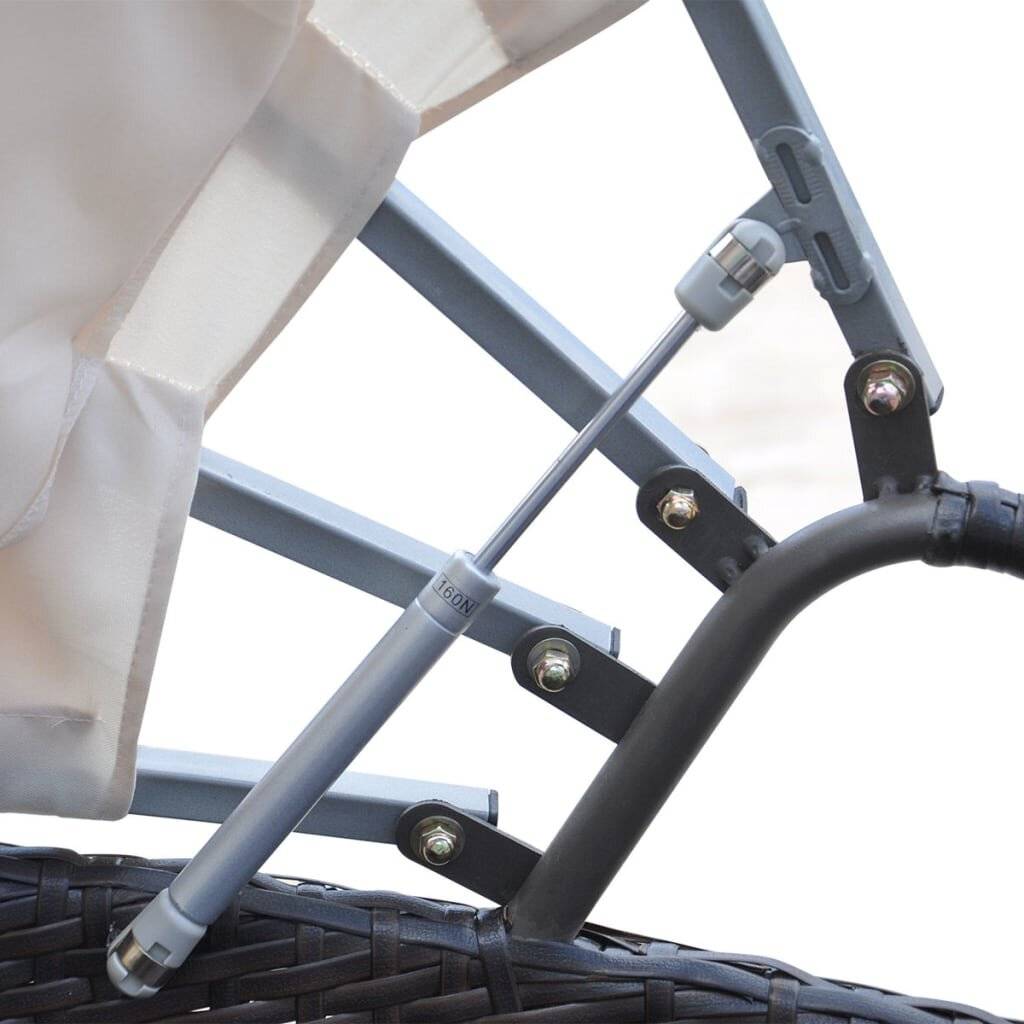 Garten-Sonneninsel mit Sonnendach Poly Rattan Braun