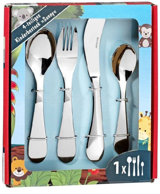 Esmeyer 4-teiliges Kinderbesteck SUNNY, Edelstahl 18/10