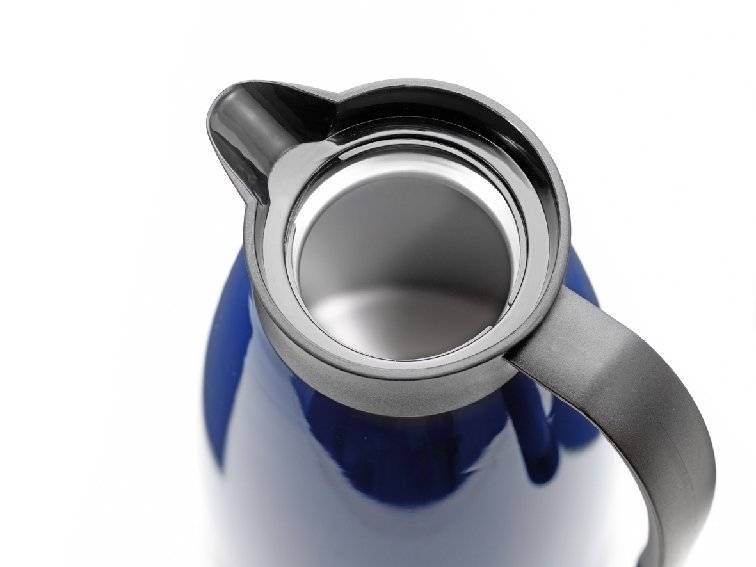 Isolierkanne GLACE, Inhalt: 1 Liter, aus doppelwandigem Edelstahl, weiß
