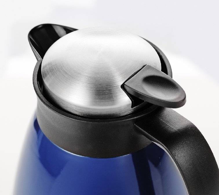 Isolierkanne GLACE, Inhalt: 1 Liter, aus doppelwandigem Edelstahl, weiß