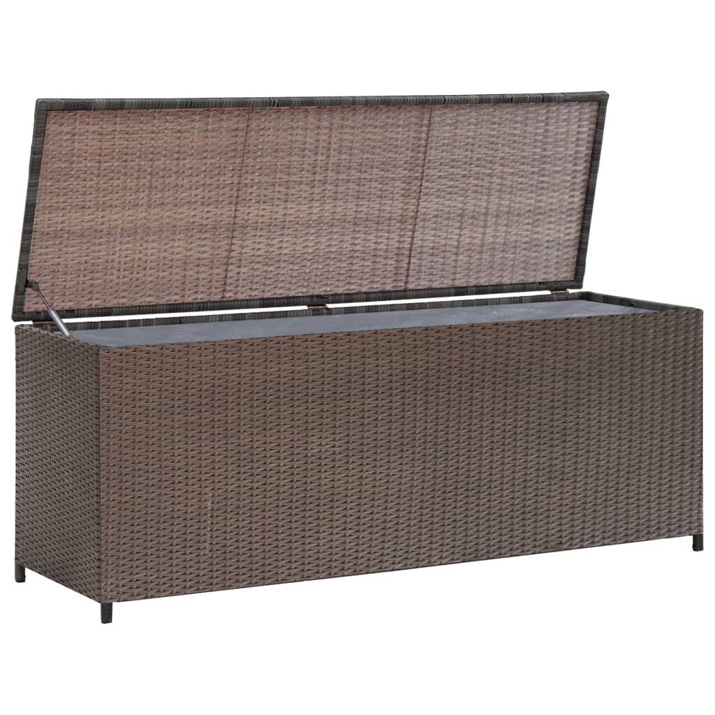 Garten-Aufbewahrungsbox Braun 120×50×60 cm Poly Rattan