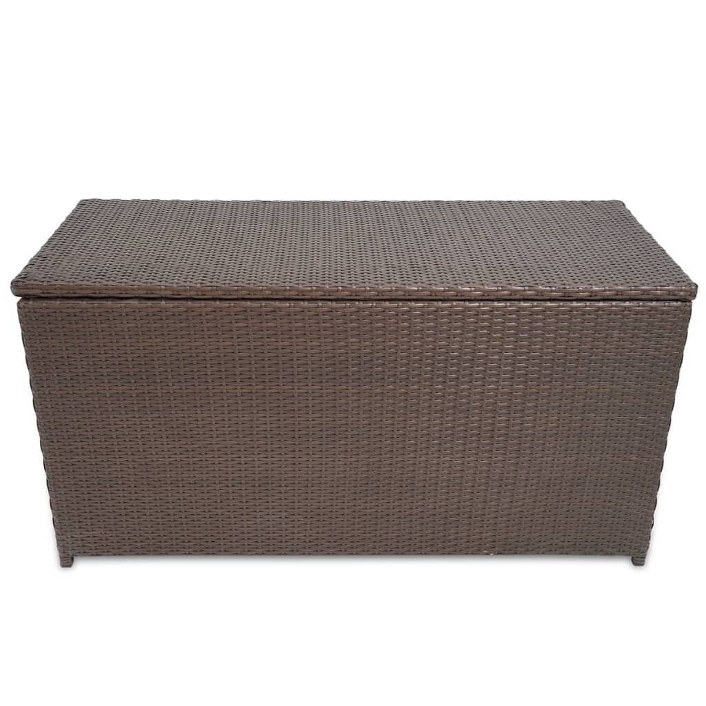 Garten-Aufbewahrungsbox Braun 120×50×60 cm Poly Rattan