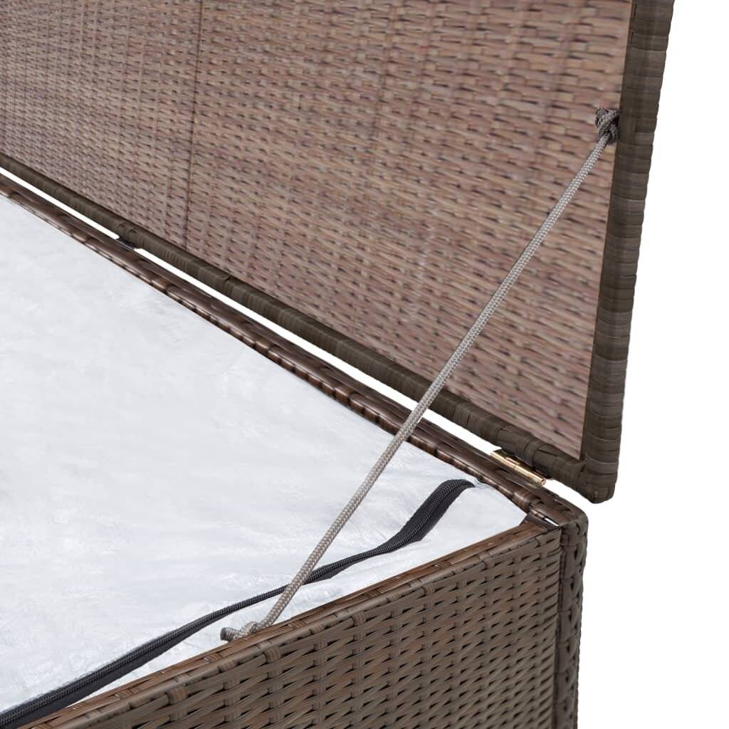 Garten-Aufbewahrungsbox Braun 120×50×60 cm Poly Rattan