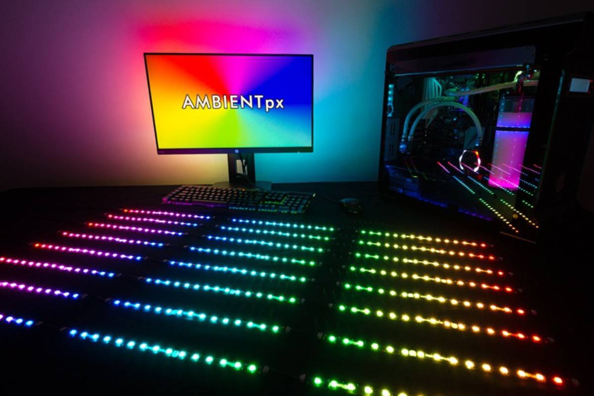 Aqua Computer farbwerk 360 - Schwarz - 5 V - USB - 1x farbwerk 360 2x RGBpx LED strip 32 cm - width 10 mm - 15 addressable LEDs 2x RGBpx cable