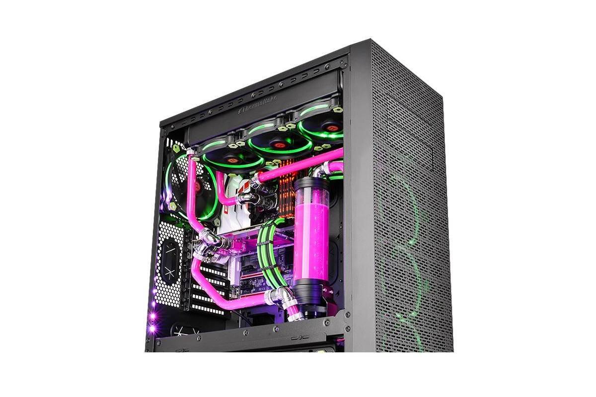 Thermaltake Pacific G1/4 PETG Tube 45-Degree Compression 16mm OD – Chrome Wasserkühlung-Winkelverbinder