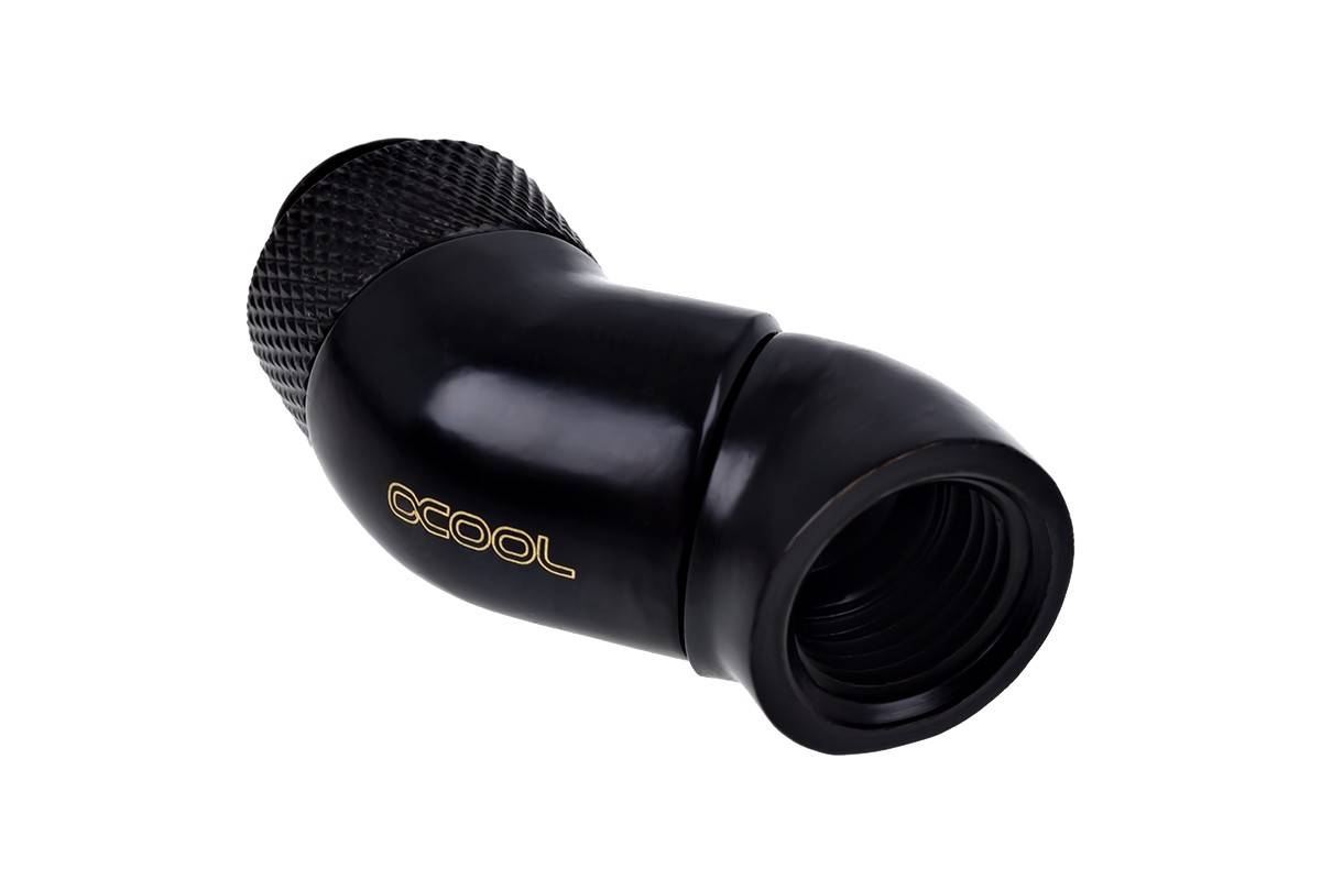 ANF Alphacool Eiszapfen Winkeladapter Doppel-45° drehbar G1/4 AG auf G1/4 IG - Deep Black