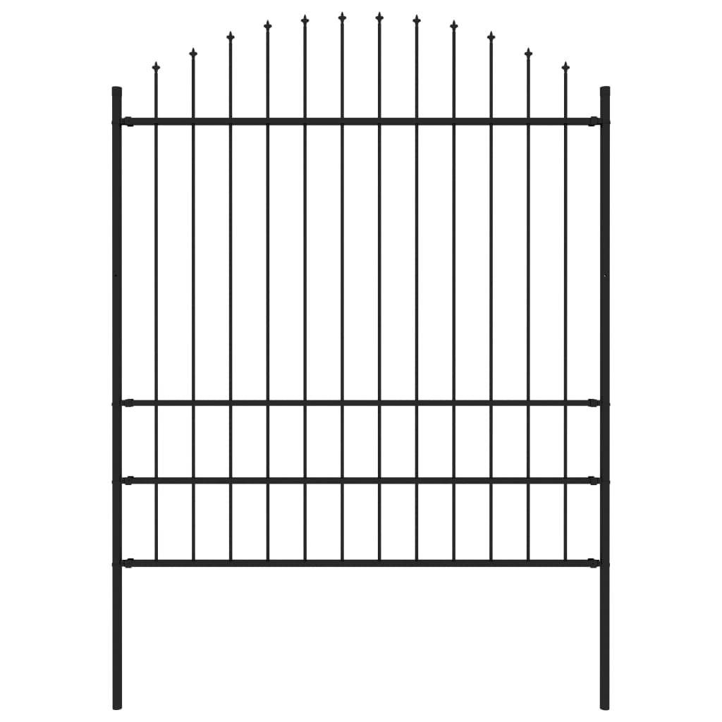 Gartenzaun mit Speerspitzen (1,75 - 2) x 1,7 m Stahl Schwarz