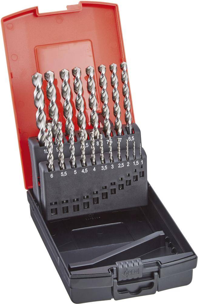Spiralbohrer-Set DIN338 HSSE Typ TF 1,0-13,0mm um 0,5mm steigend 25-teilig FORMA
