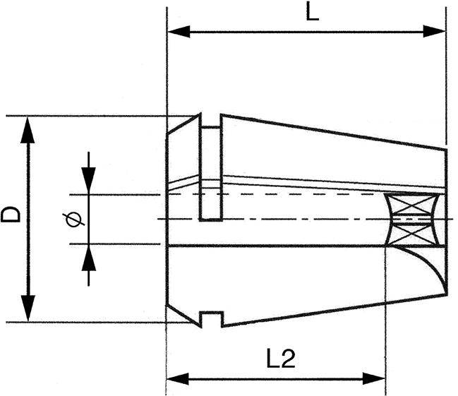 Spannzange mit Vierkant ER25-10,0x8,0 FORMAT Ex