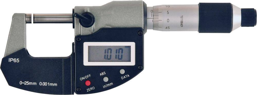 Bügelmessschraube IP65 digital im Etui 0-25mm FORMAT